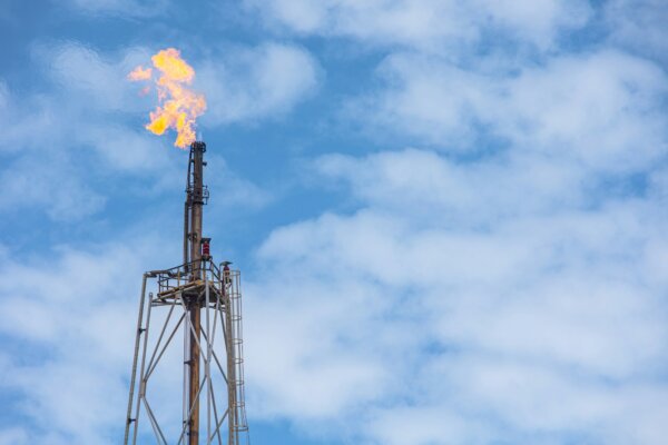 methane-gas-fire-high-flare-stack-flaring-tower-platform-in-refinery-petroleum-plant-or-flame